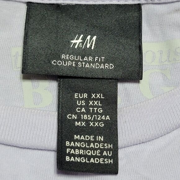 H&M The Notorious B.I.G. Graphic SS Lavender Tee - Size XXL* Regular Fit - Picture 6 of 7